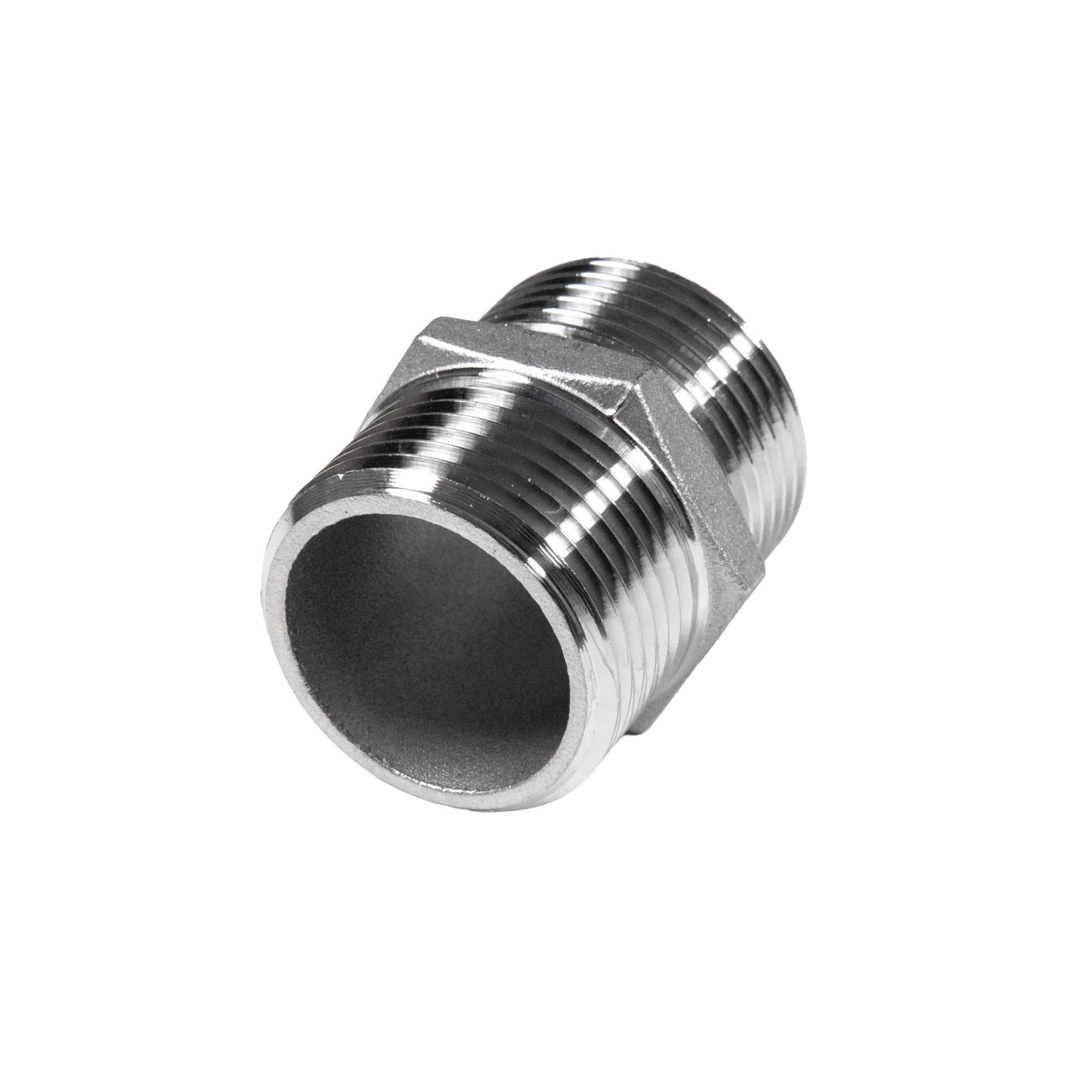 Doppelnippel, 6-kant, BSPP-Gewinde 1 1/4" - V4A - DIN EN ISO 228-1