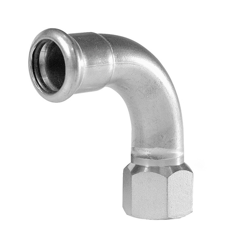 Bogen 90° mit Innengewinde, Edelstahl V4A, M-Kontur