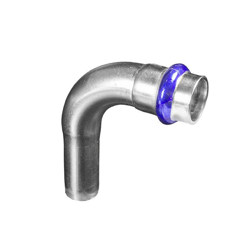 Bogen 90° Innen/Außen Edelstahl V4A, V-Kontur