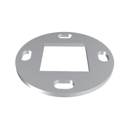 Bodenplatte rund für Vierkantrohr 40x40x2 mm