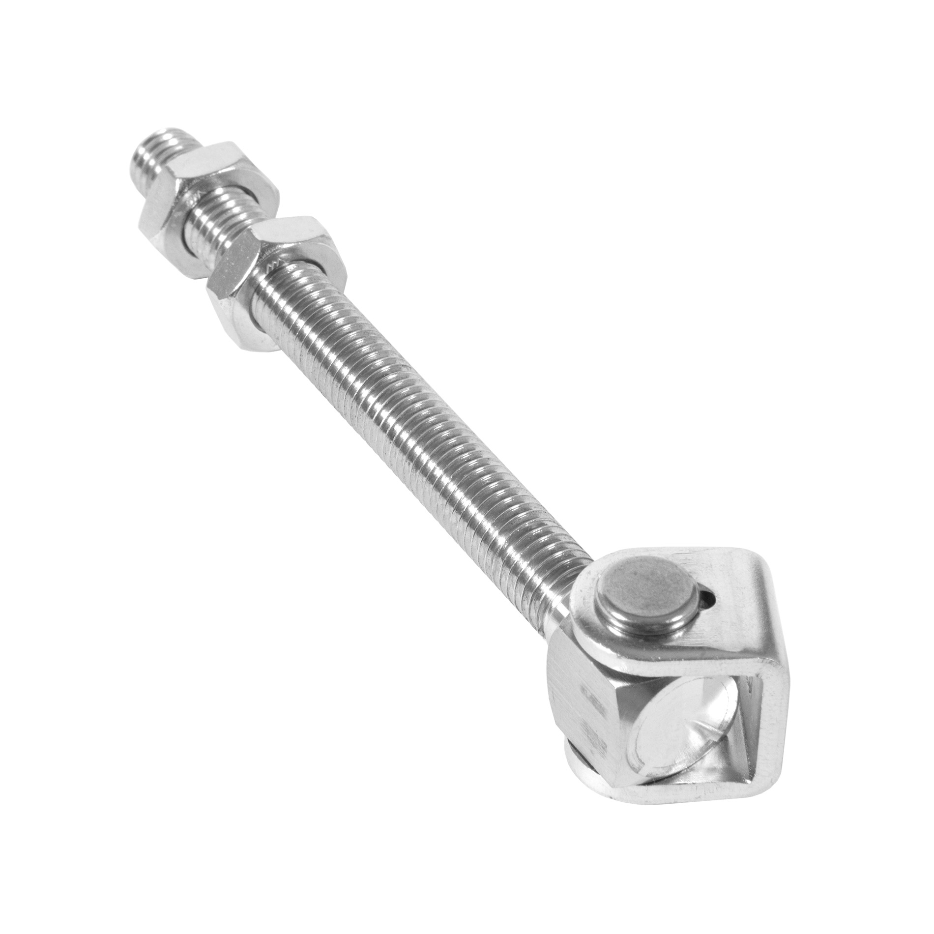 Edelstahl Torscharnier M12 V2A - blank - verstellbar