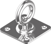 Augplatte aus Edelstahl mit Wirbel (V2A)