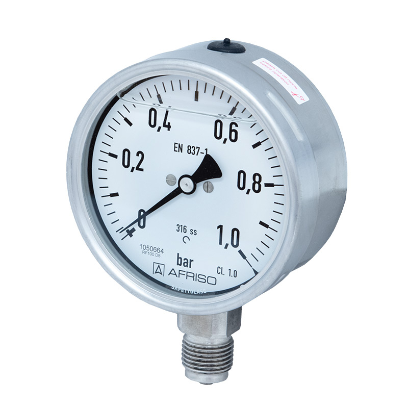 Edelstahlmanometer Ø 100 mm, Glyzerinfüllung
