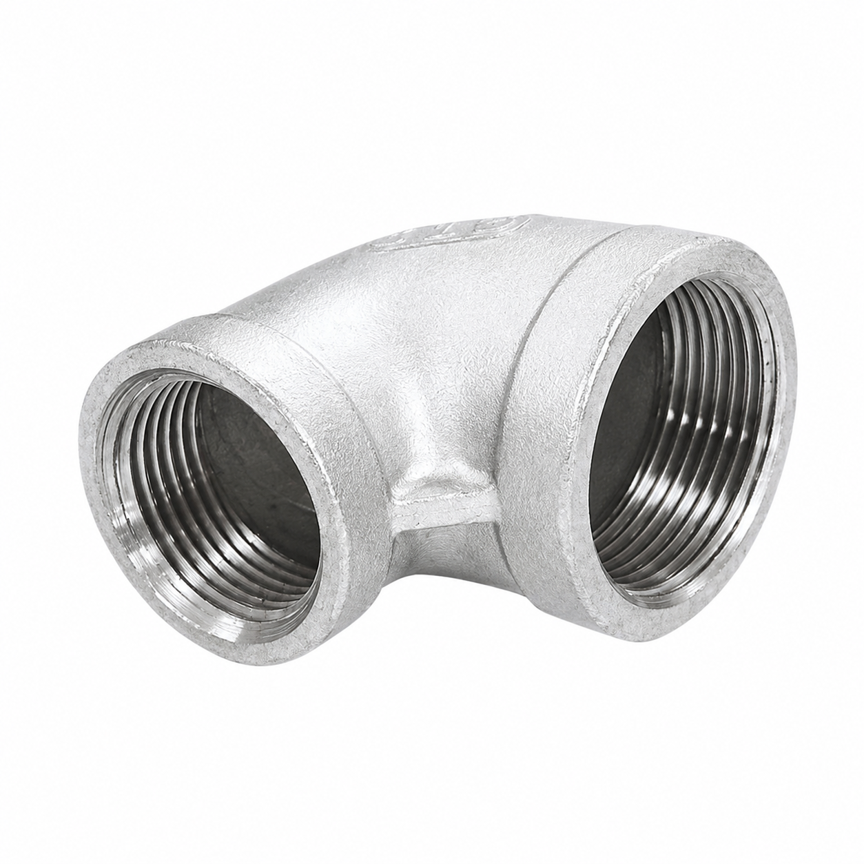 Winkel 90°, reduziert, innen-innen-Gew. Edelstahl von 1/4 "auf 1/8" - V4A  - DIN 2999