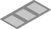 Lüftungsgitter aus Edelstahl (V2A) 358 x 184  x 0,8 mm
