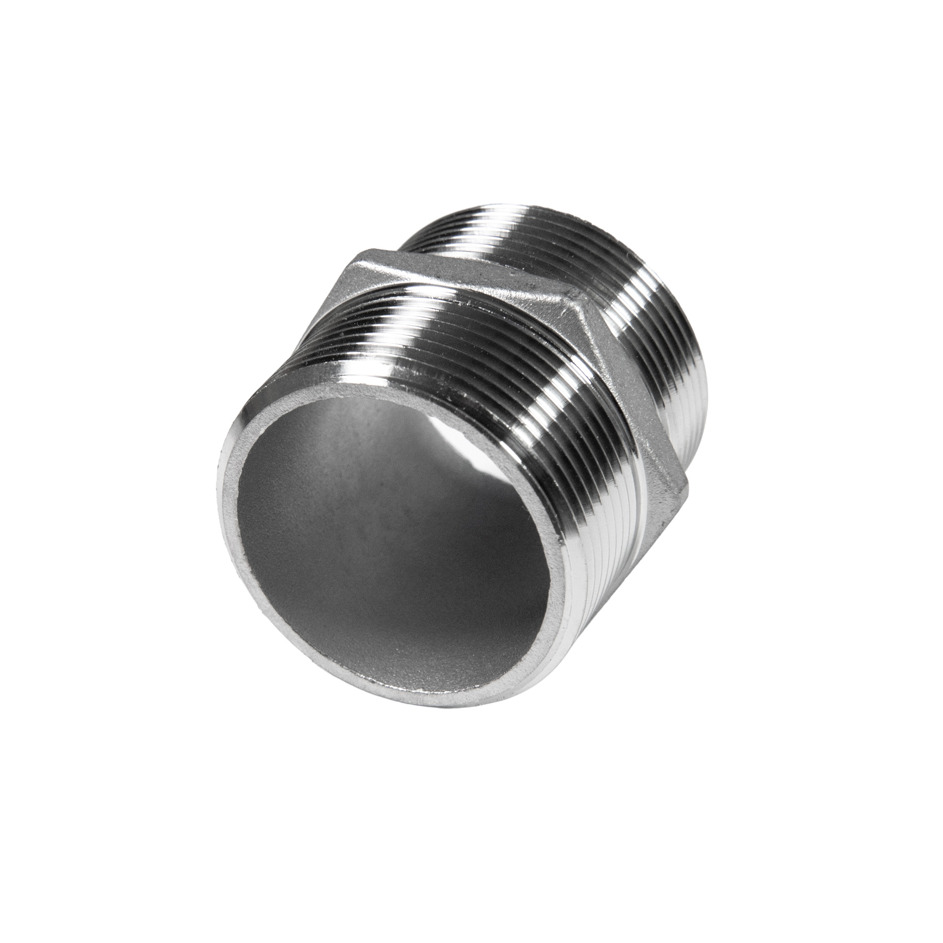 Doppelnippel, 6-kant, BSPP-Gewinde 2" - V4A - DIN EN ISO 228-1