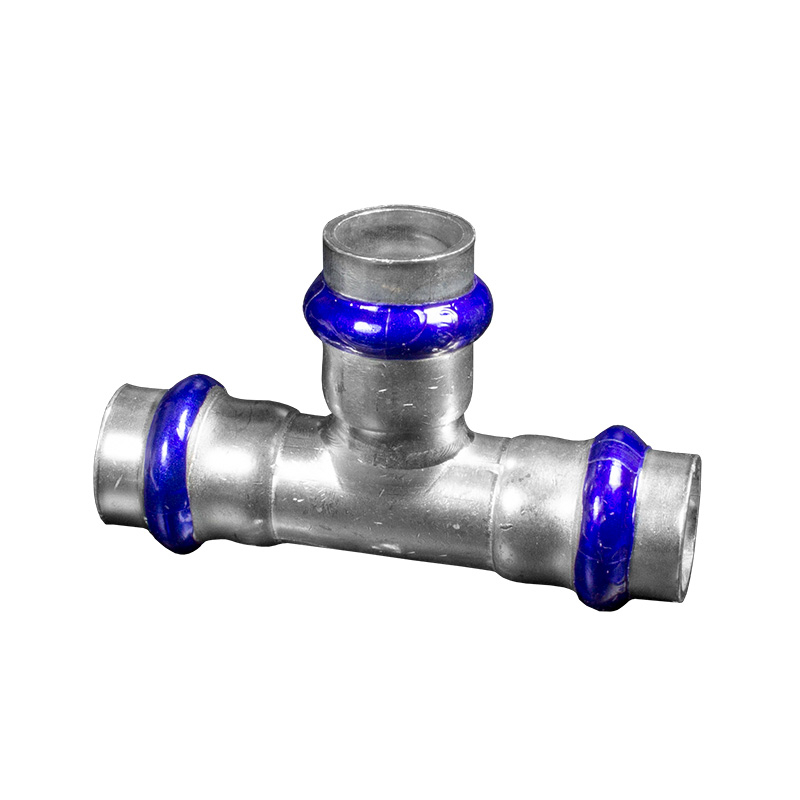 T-Stück mit reduziertem Abgang Edelstahl V4A, V-Kontur 54-42-54