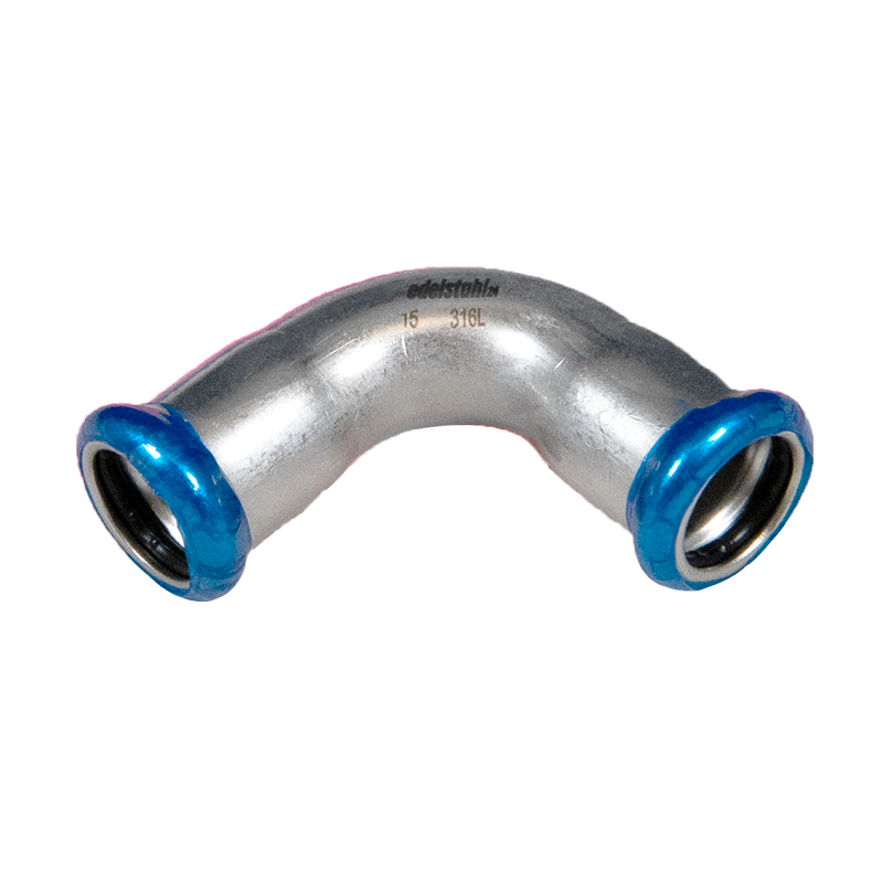Bogen 90° Innen/Innen Edelstahl V4A, M-Kontur
