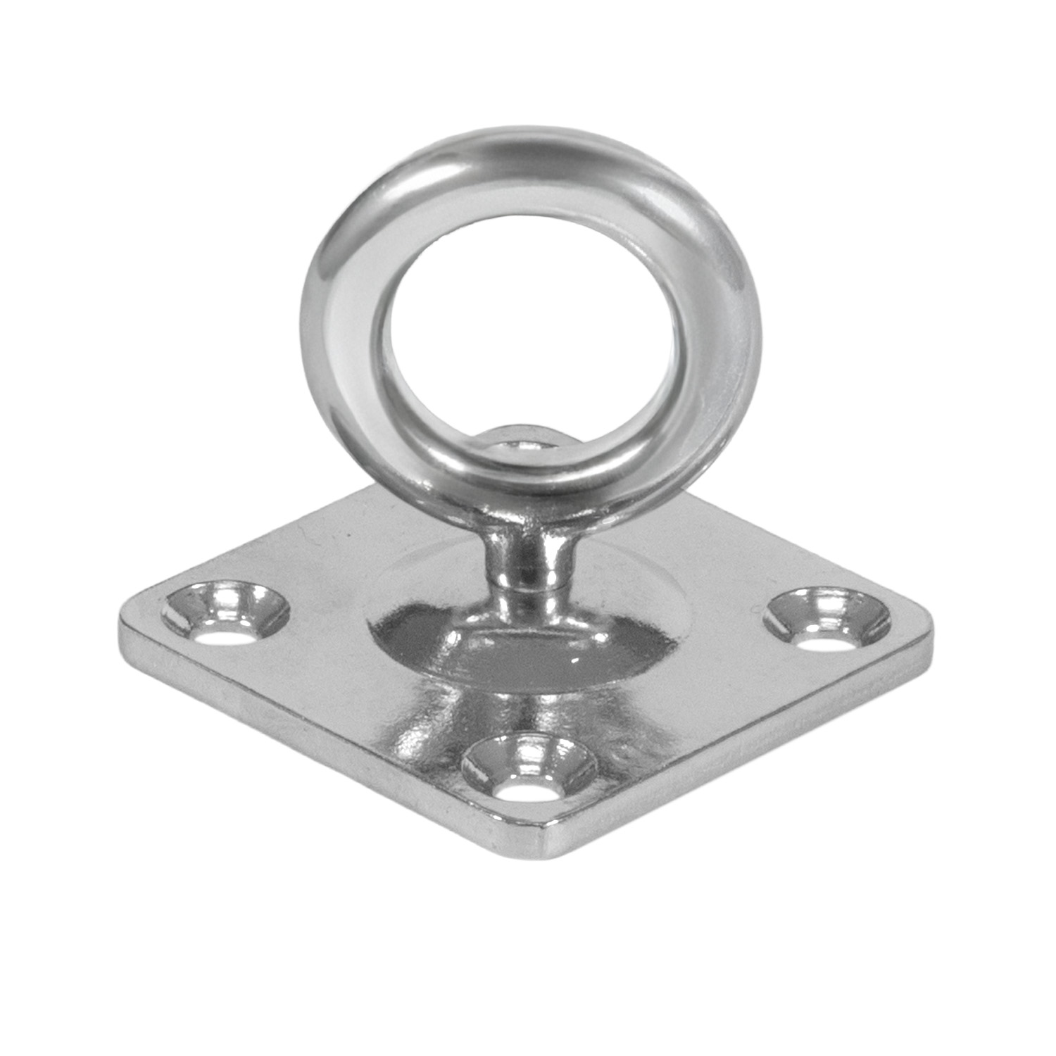 Augplatte aus Edelstahl mit Wirbel (V2A)