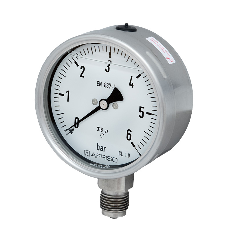 Edelstahlmanometer Ø 100 mm, Glyzerinfüllung