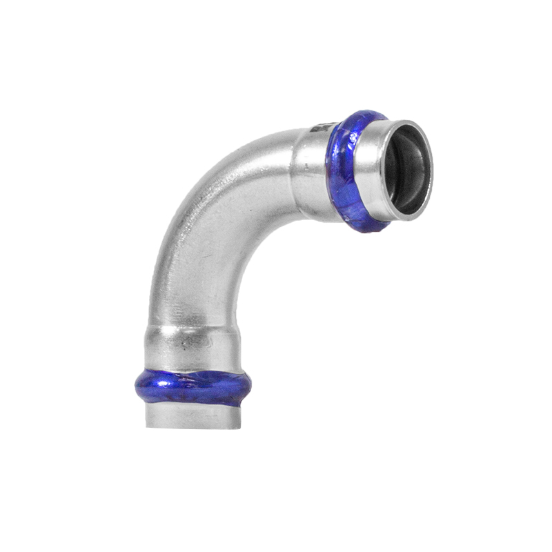 Bogen 90° Innen/Innen Edelstahl V4A, V-Kontur
