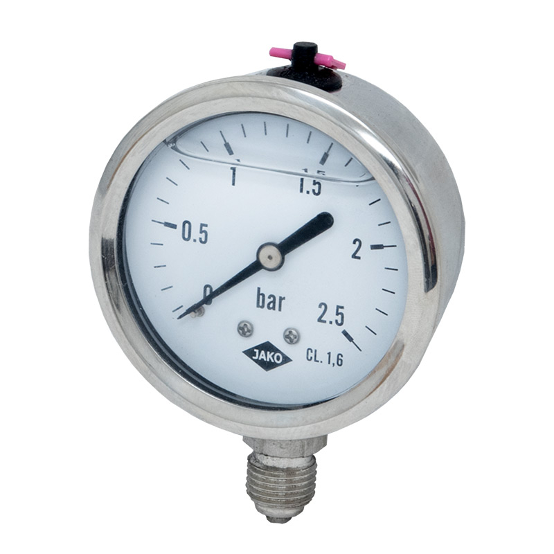 Edelstahlmanometer Ø 63 mm, Glyzerinfüllung