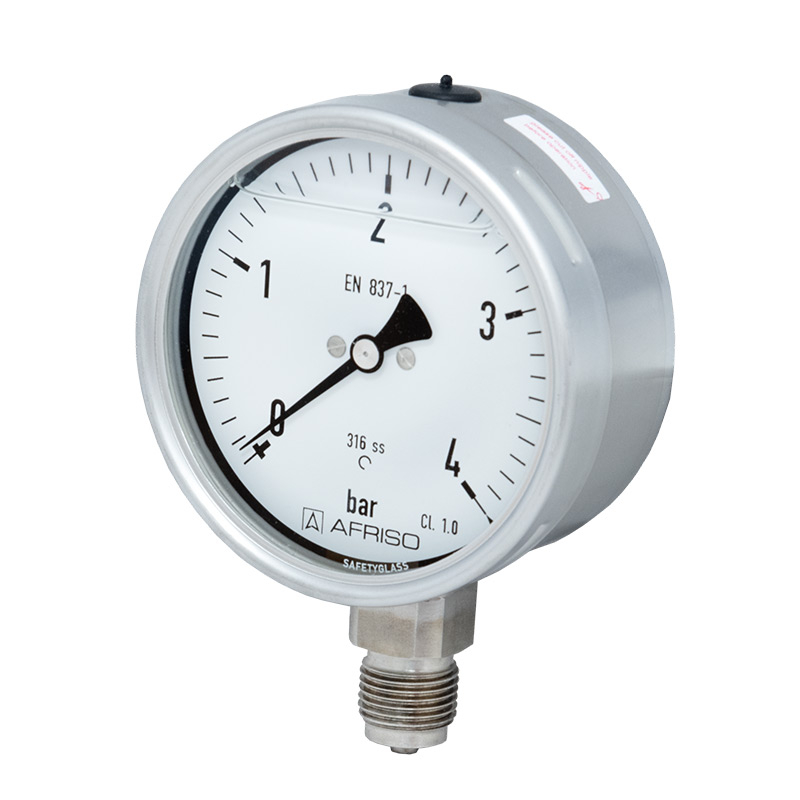 Edelstahlmanometer Ø 100 mm, Glyzerinfüllung
