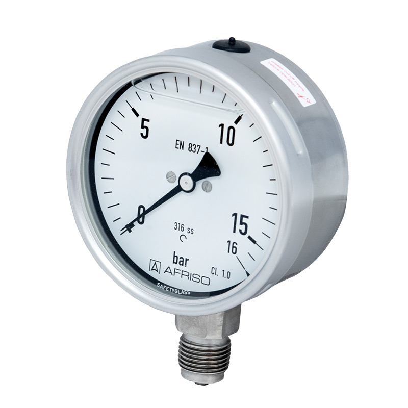 Edelstahlmanometer Ø 100 mm, Glyzerinfüllung