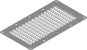 Lüftungsgitter aus Edelstahl (V2A) 228 x 128 x 0,8 mm