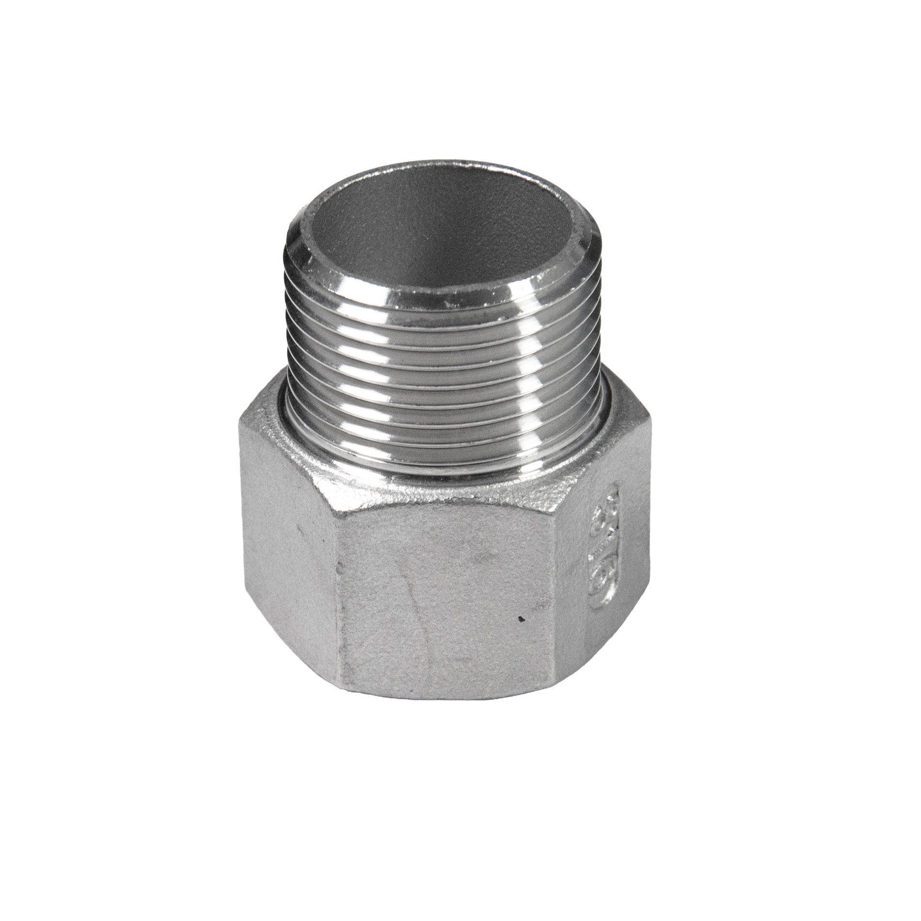 Muffennippel IG/AG, Edelstahl V4A von IG1/2" auf AG1/2" - DIN EN ISO 228-1
