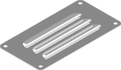 Lüftungsgitter aus Edelstahl (V2A) 127 x 60 x 0,8 mm