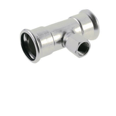 T-Stück mit Innengewinde Edelstahl V4A, M-Kontur 76,1-3/4"-76,1