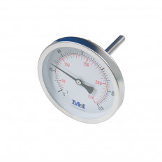 Edelstahlthermometer (V2A) Ø 100 mm, 100 mm Länge