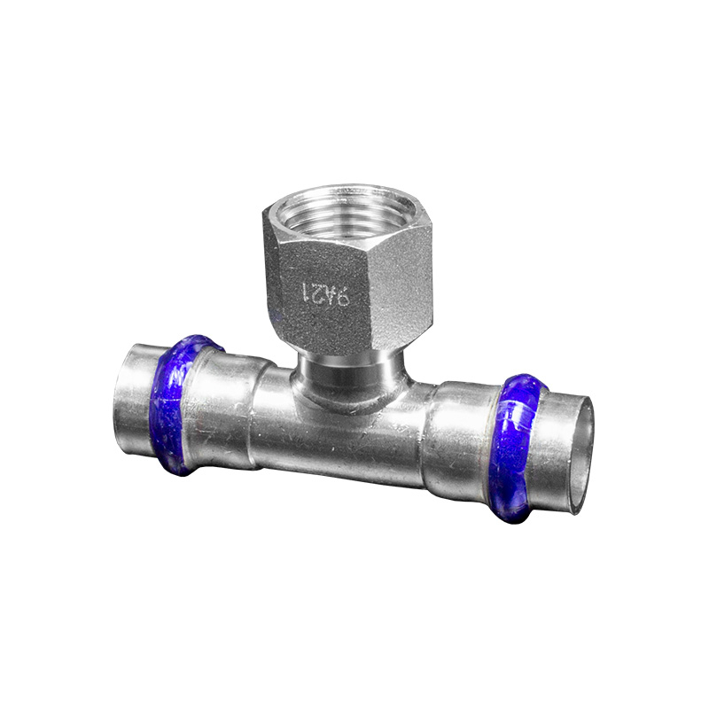 T-Stück mit Innengewinde Edelstahl V4A, V-Kontur 54-3/4"-54