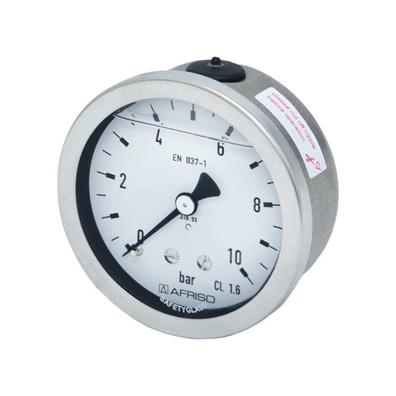 Edelstahlmanometer Ø 63 mm, Glyzerinfüllung