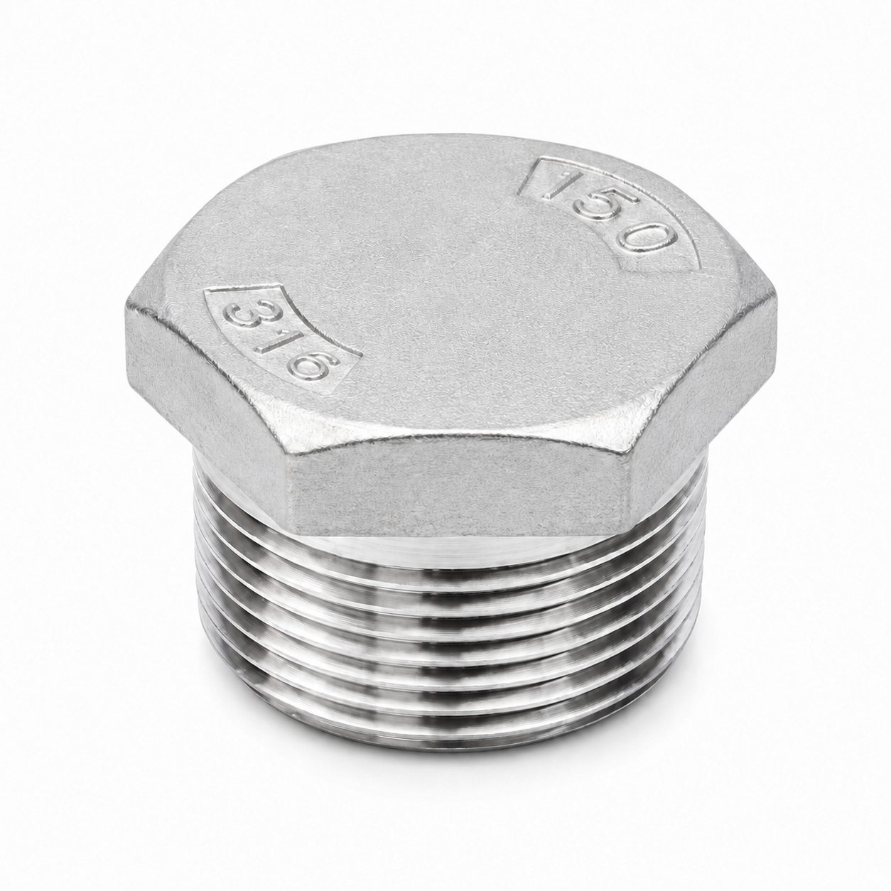 6-kant-Stopfen mit Rohrgewinde Edelstahl 1/8" - V4A - DIN 2999
