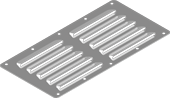 Lüftungsgitter aus Edelstahl (V2A) 230 x 115  x 0,8 mm